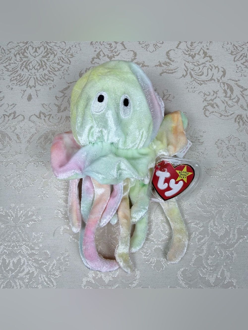 Ty Vintage Beanie Baby Goochy Pastel Jellyfish Plush - Ocean, Imaginative Play